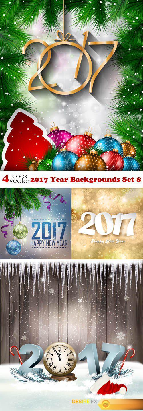 Vectors - 2017 Year Backgrounds Set 8