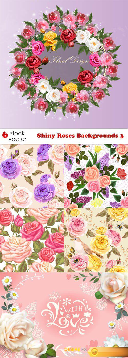 Vectors - Shiny Roses Backgrounds 3