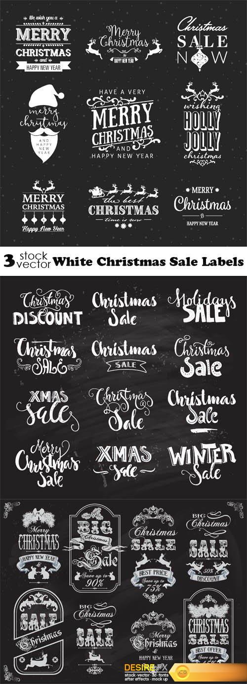 Vectors - White Christmas Sale Labels