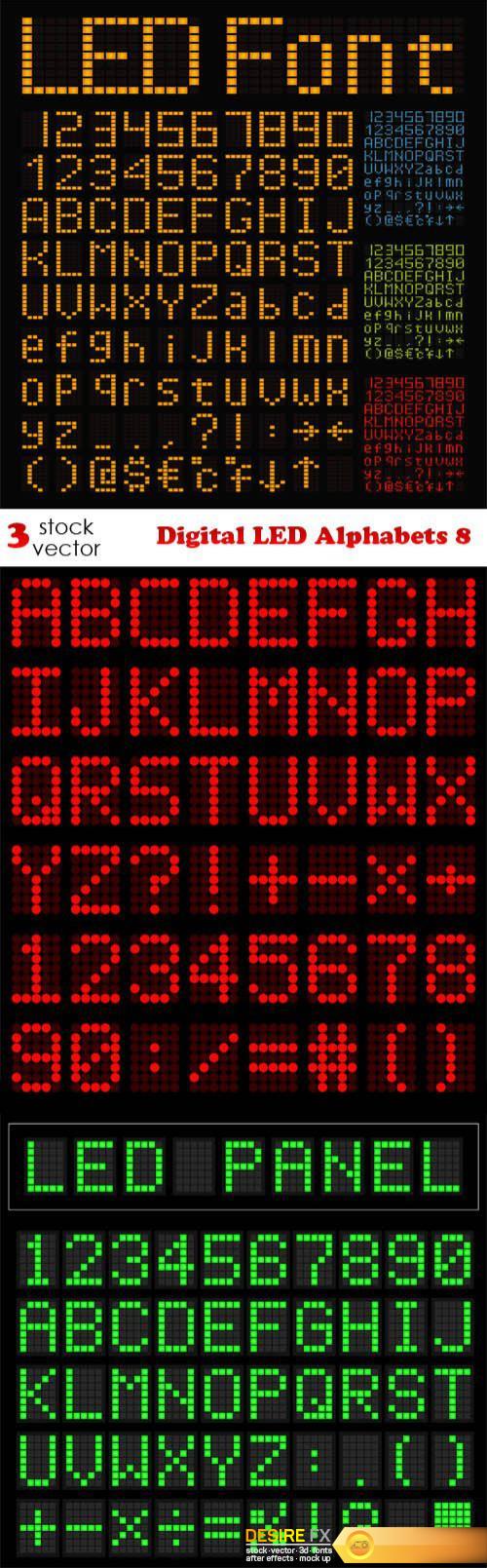 Vectors - Digital LED Alphabets 8