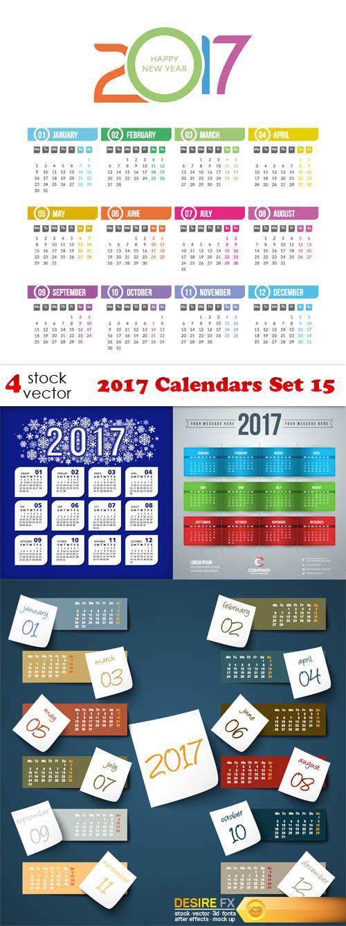 Vectors - 2017 Calendars Set 15