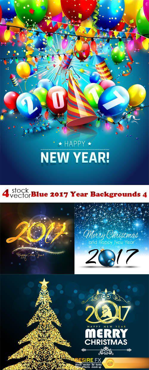 Vectors - Blue 2017 Year Backgrounds 4