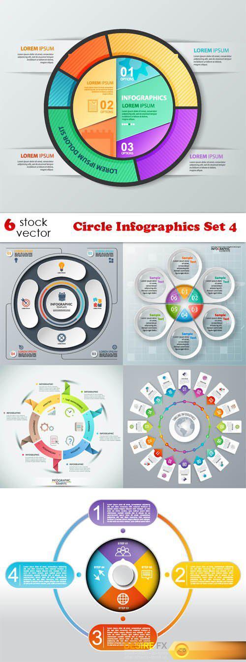 Vectors - Circle Infographics Set 4