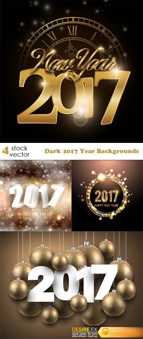 Vectors - Dark 2017 Year Backgrounds Set