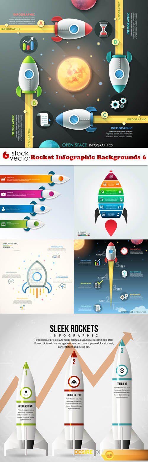 Vectors - Rocket Infographic Backgrounds 6