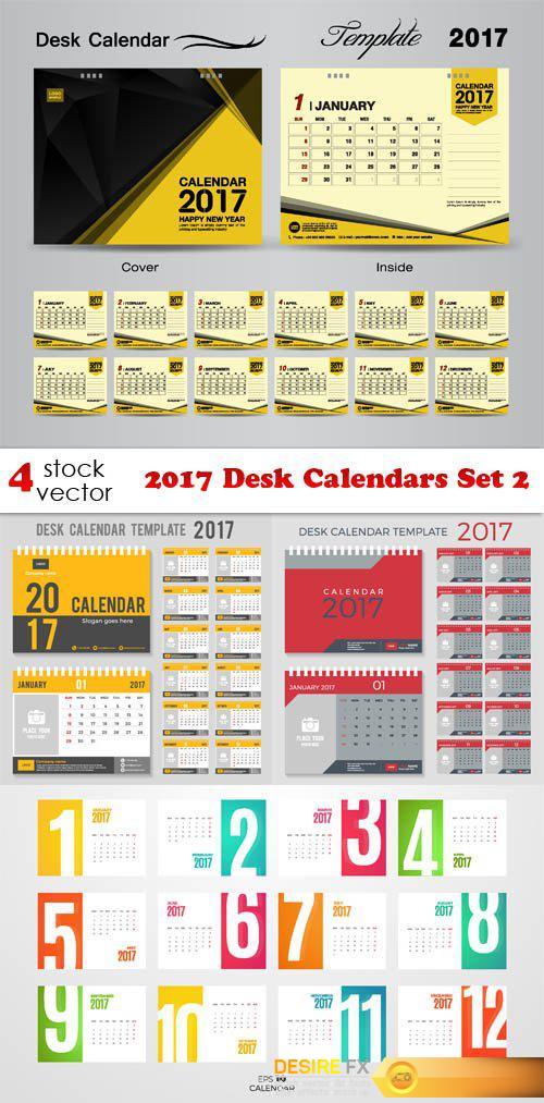 Vectors - 2017 Desk Calendars Set 2