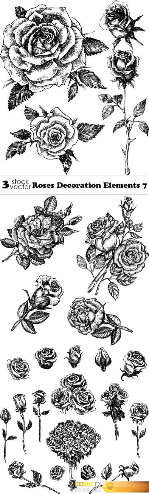 Vectors - Roses Decoration Elements 7