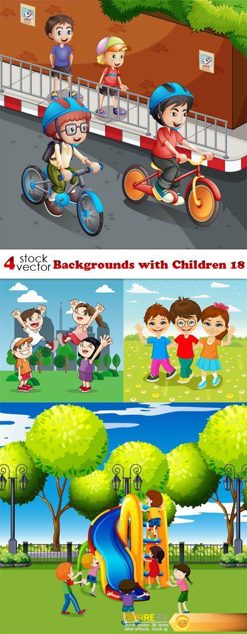 Vectors - Backgrounds with Children 18