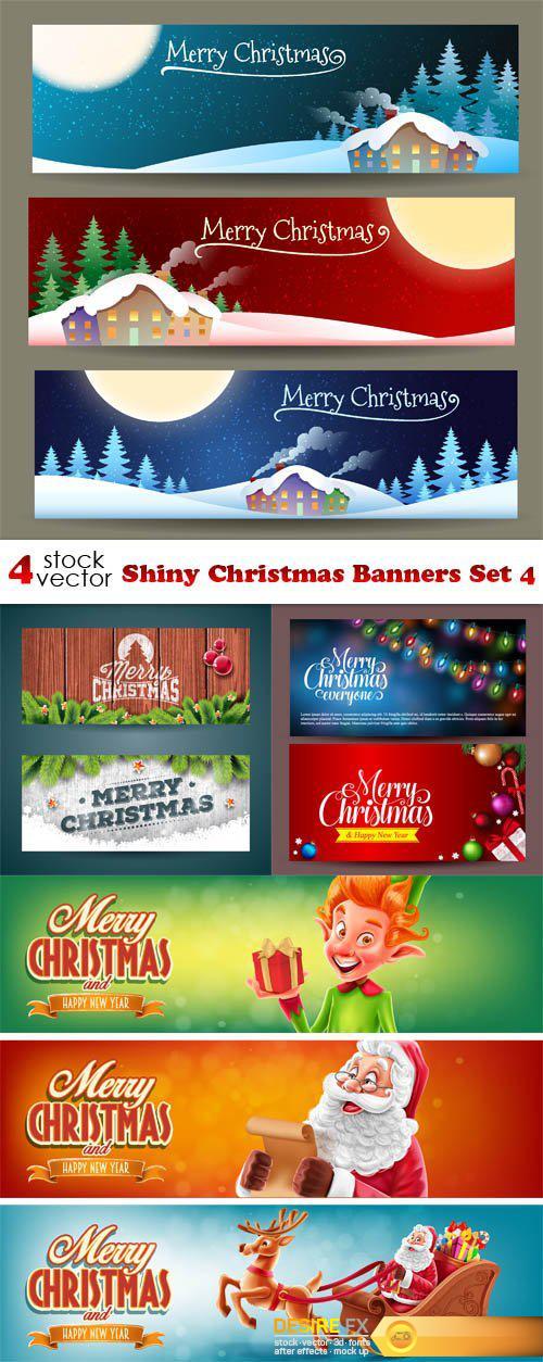 Vectors - Shiny Christmas Banners Set 4