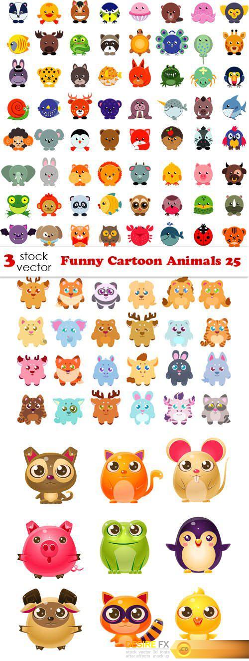 Vectors - Funny Cartoon Animals 25