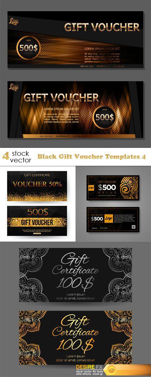 Vectors - Black Gift Voucher Templates 4