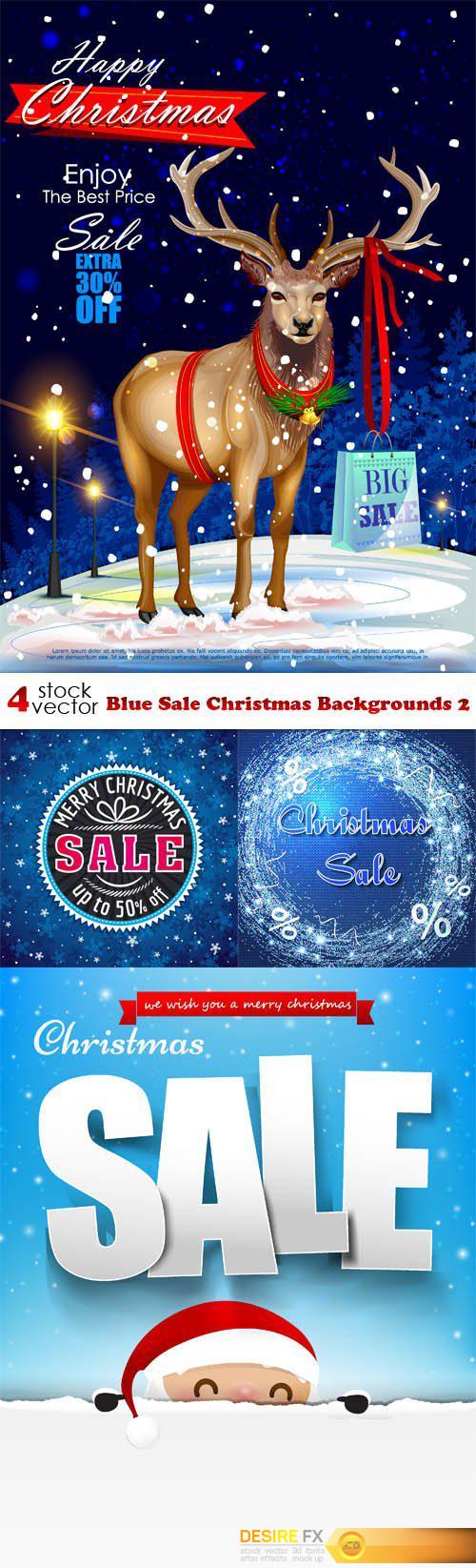 Vectors - Blue Sale Christmas Backgrounds 2