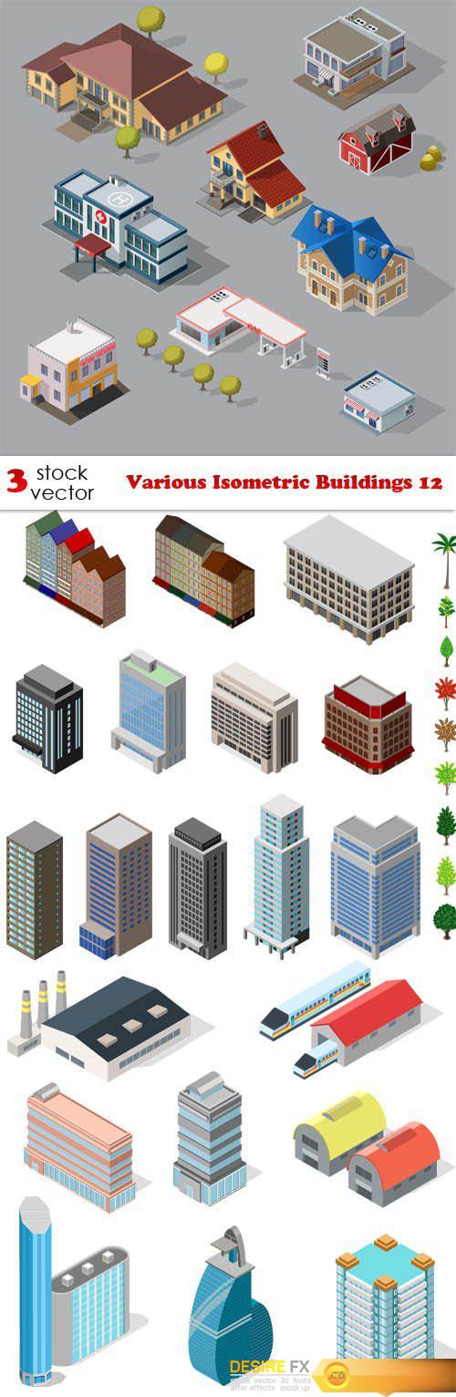 Vectors - Various Isometric Buildings 12