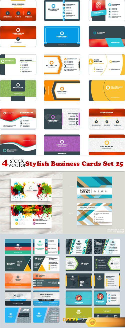 Vectors - Stylish Business Cards Set 25