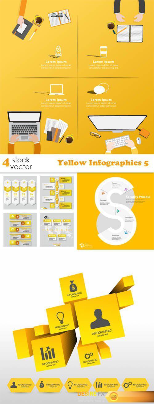 Vectors - Yellow Infographics 5