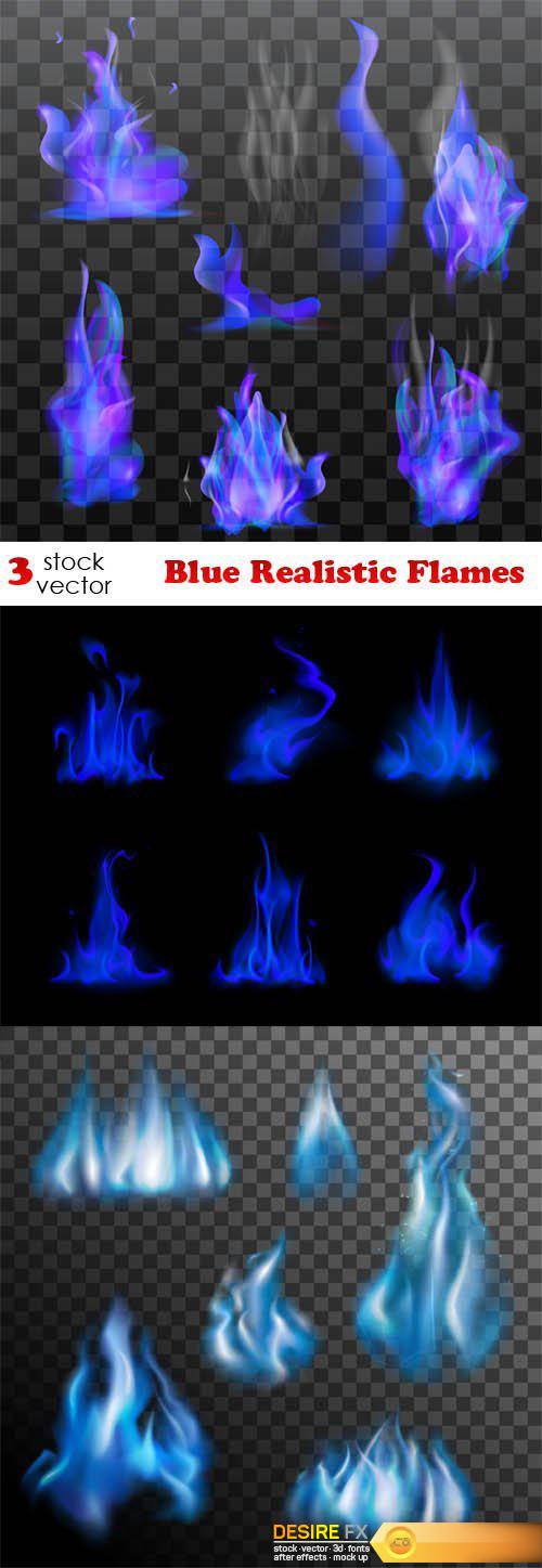 Vectors - Blue Realistic Flames