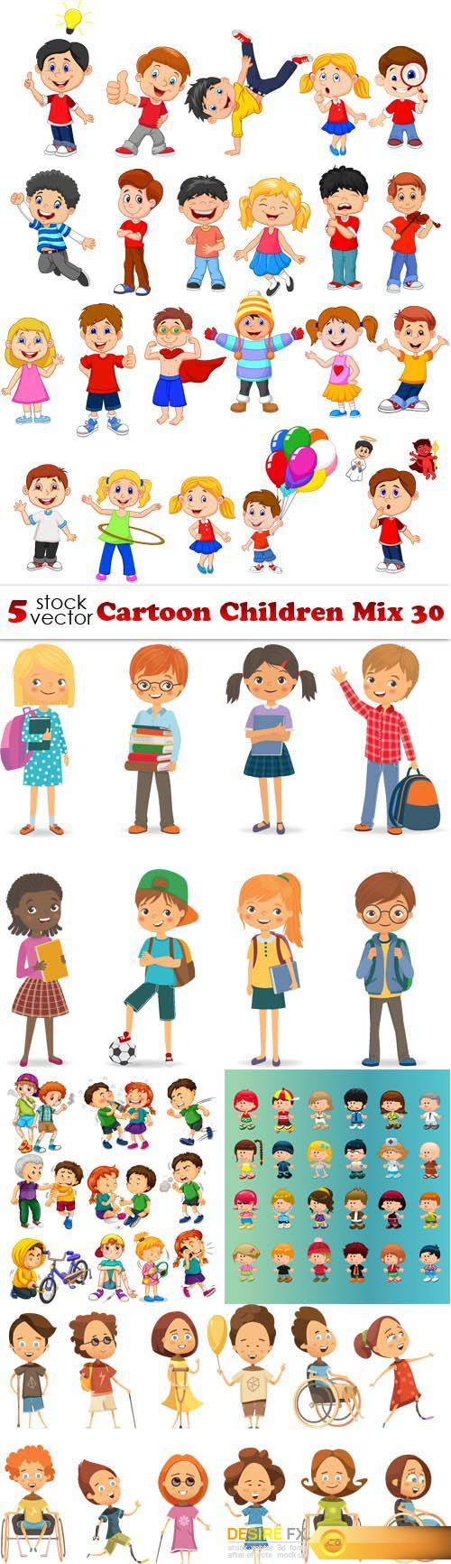 Vectors - Cartoon Children Mix 30