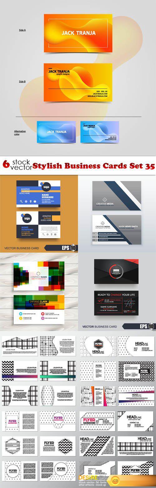 Vectors - Stylish Business Cards Set 35