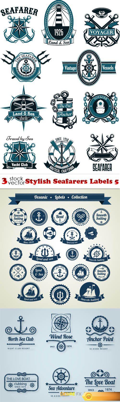 Vectors - Stylish Seafarers Labels 5
