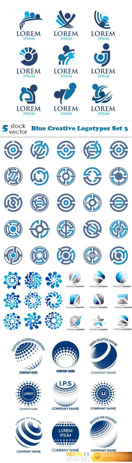 Vectors - Blue Creative Logotypes Set 3