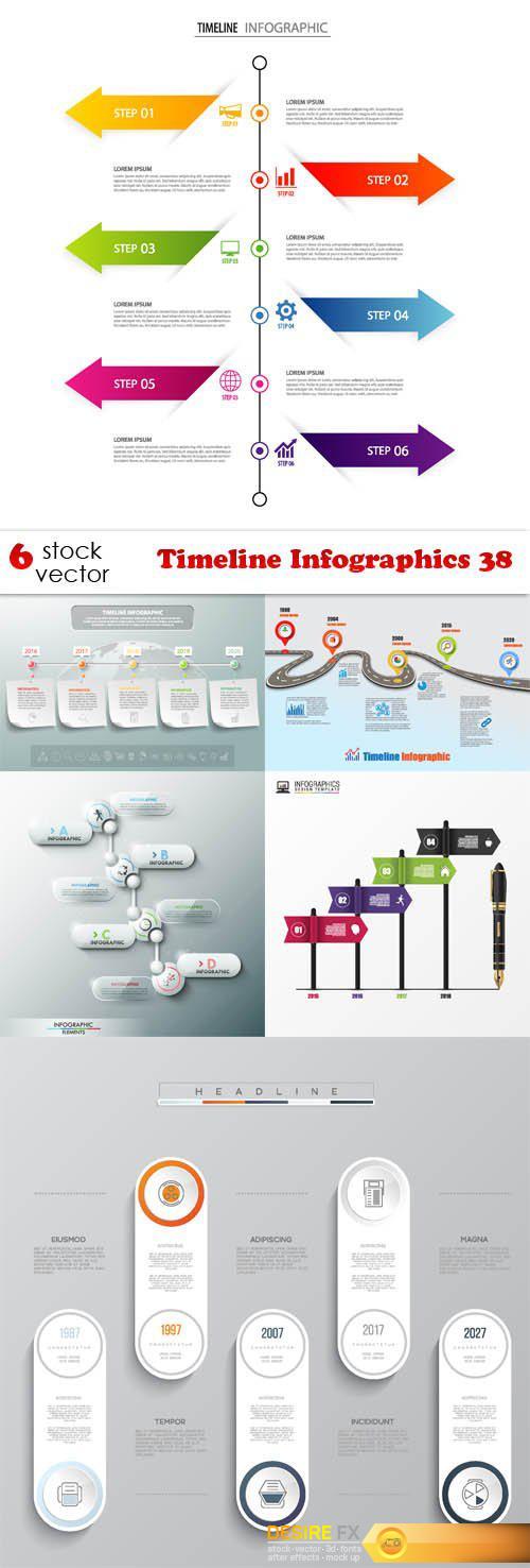 Vectors - Timeline Infographics 38