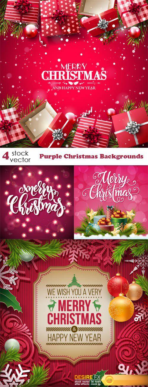 Vectors - Purple Christmas Backgrounds