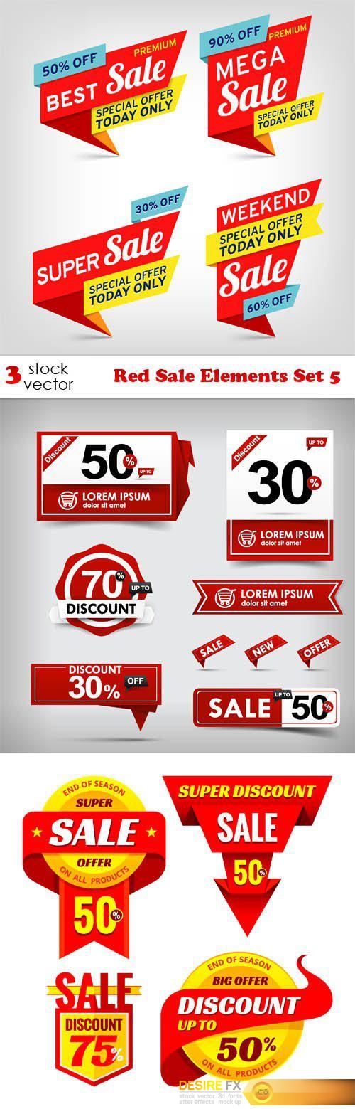 Vectors - Red Sale Elements Set 5