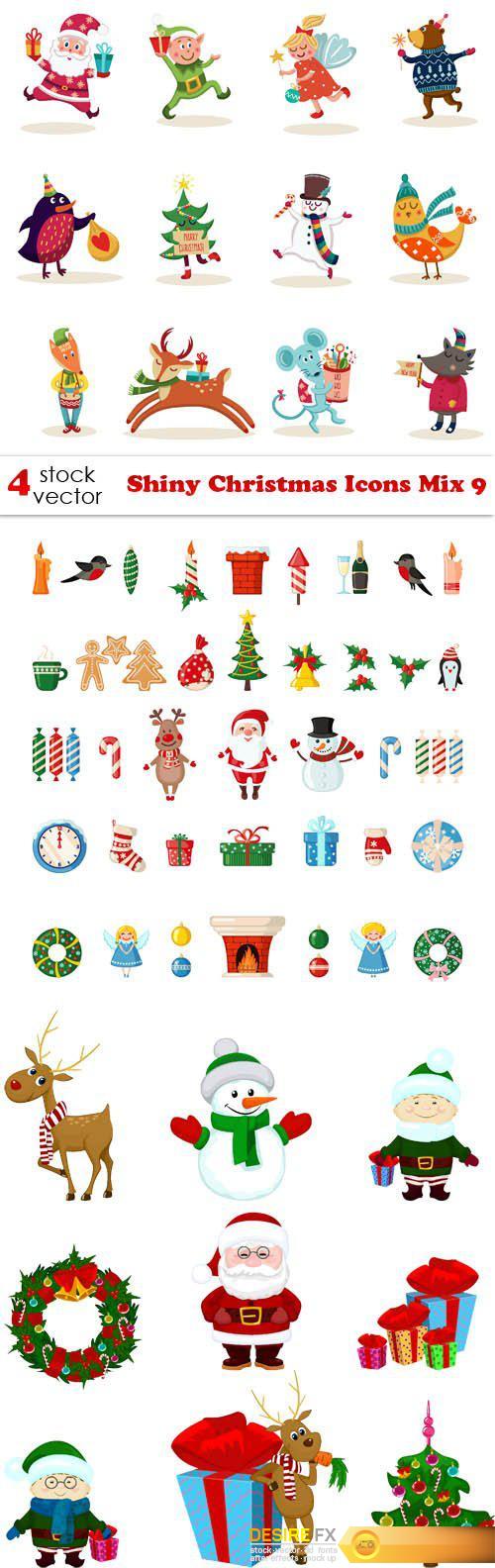 Vectors - Shiny Christmas Icons Mix 9