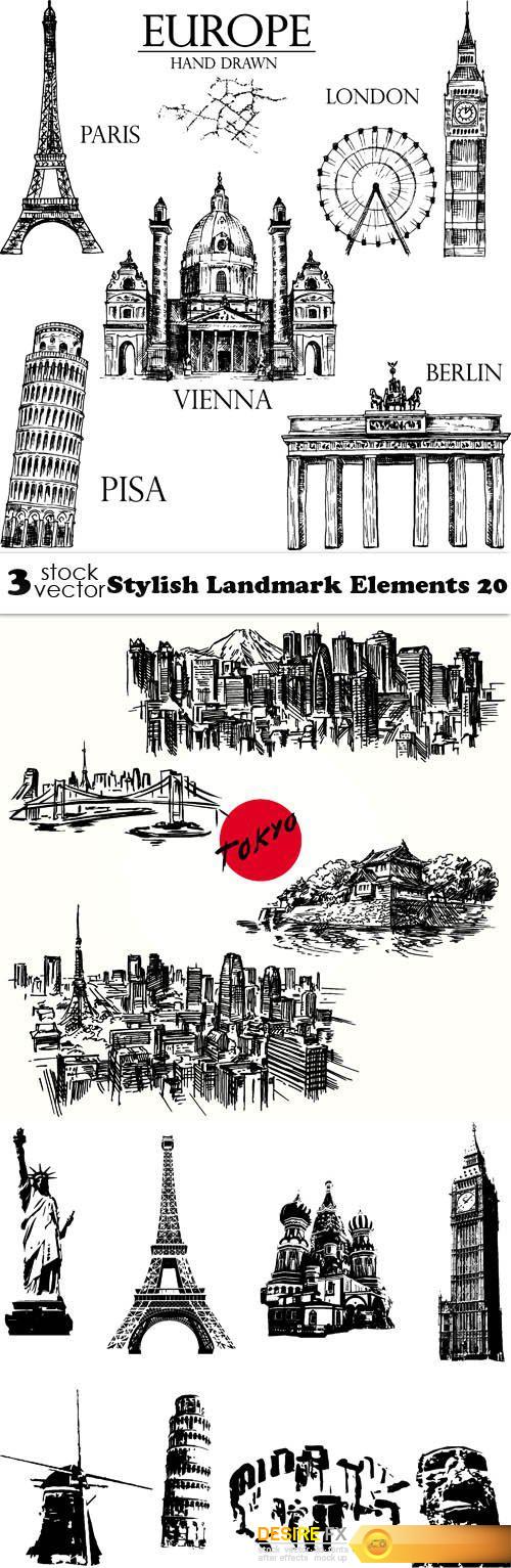 Vectors - Stylish Landmark Elements 20