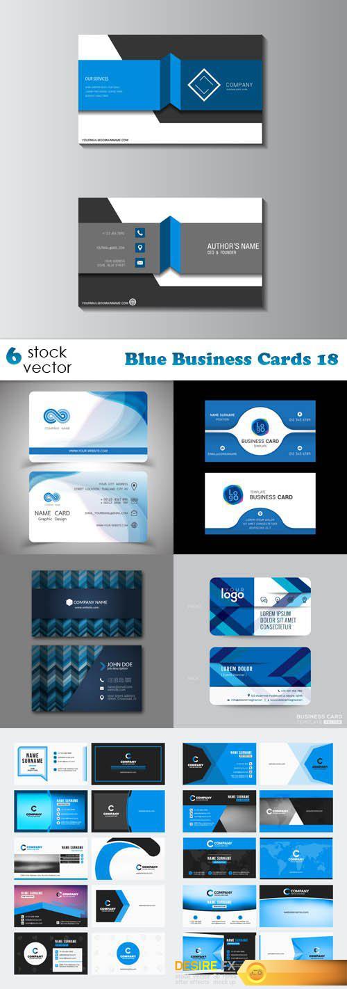 Vectors - Blue Business Cards 18