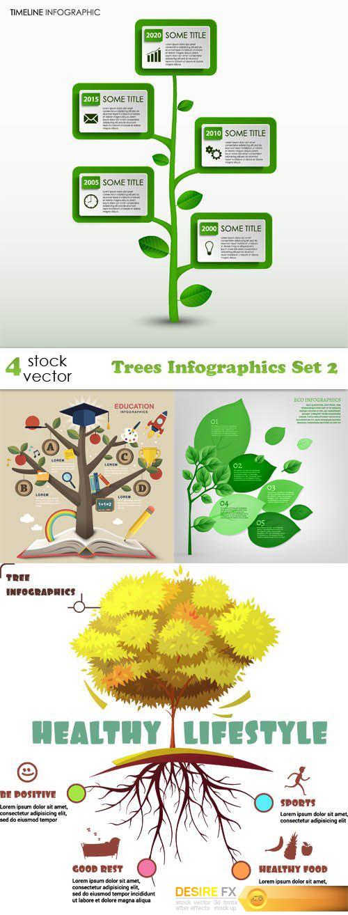 Vectors - Trees Infographics Set 2