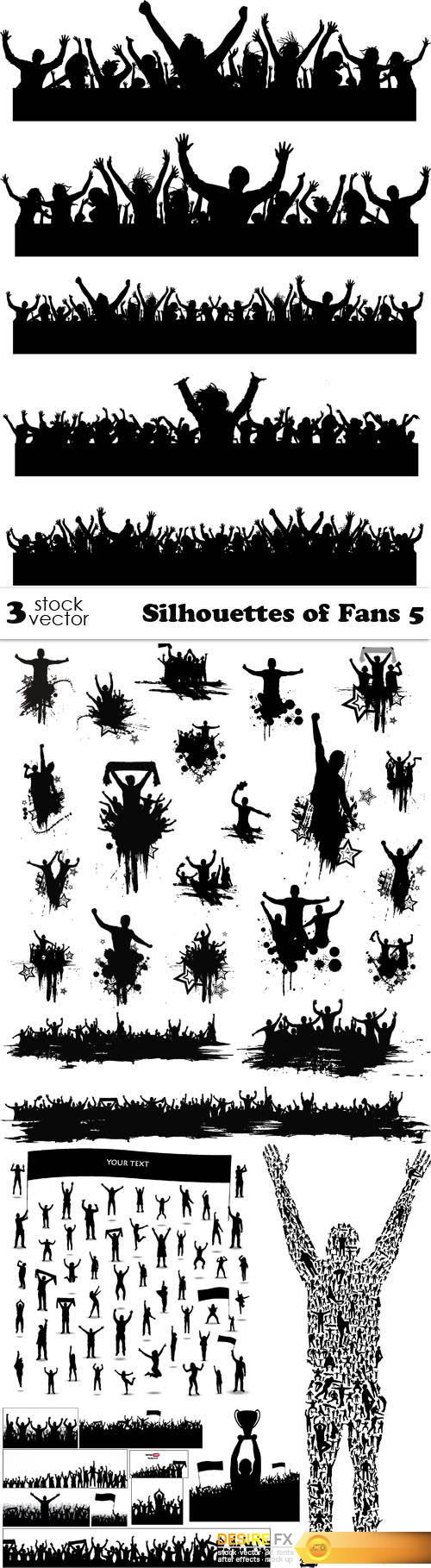 Vectors - Silhouettes of Fans 5