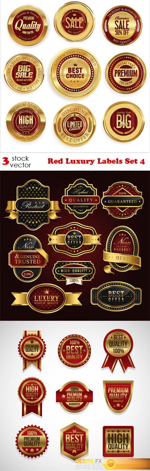 Vectors - Red Luxury Labels Set 4