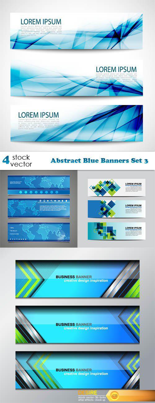 Vectors - Abstract Blue Banners Set 3