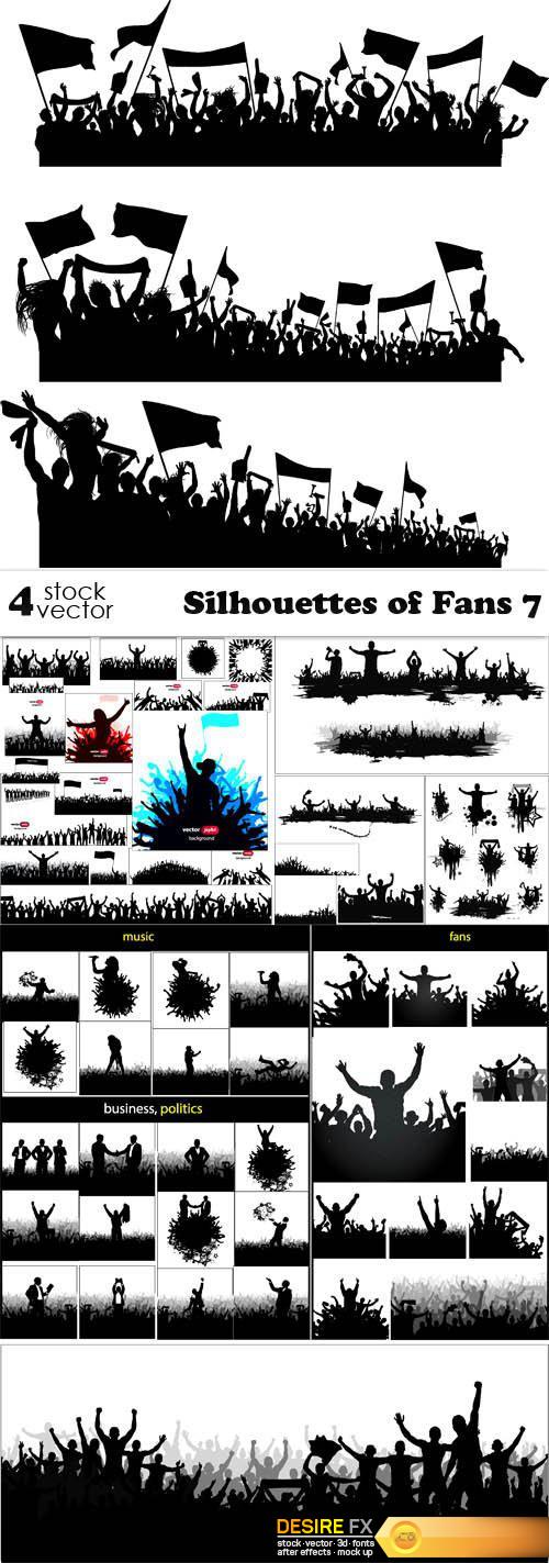 Vectors - Silhouettes of Fans 7