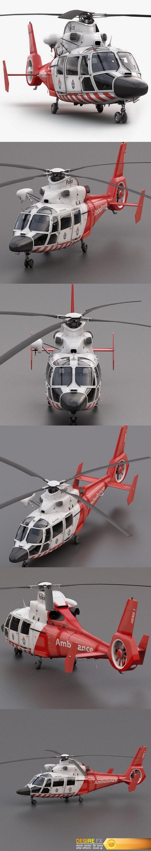 Eurocopter AS-365 Air Ambulace 3D Model (2)