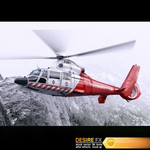 Eurocopter AS-365 Air Ambulace 3D Model (5)