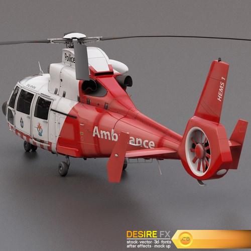 Eurocopter AS-365 Air Ambulace 3D Model (8)