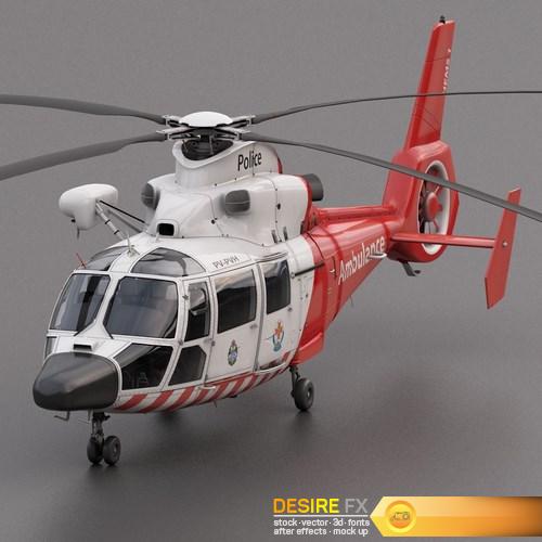 Eurocopter AS-365 Air Ambulace 3D Model (9)