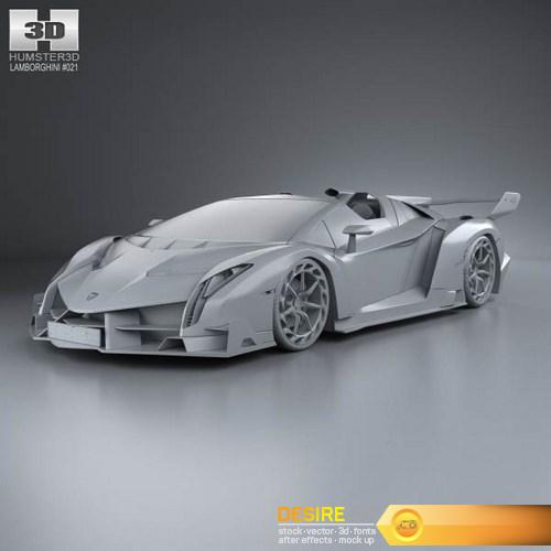 Lamborghini Veneno Roadster 2014 3D Model (13)