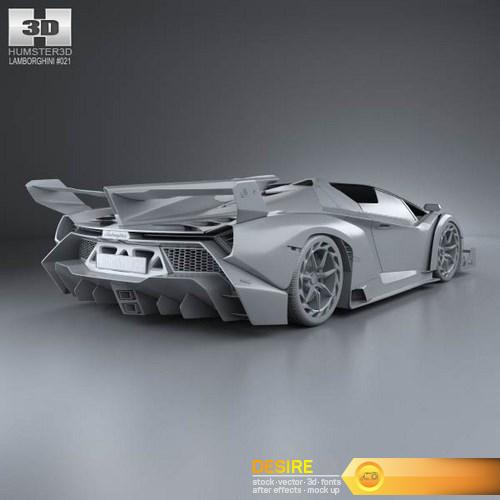 Lamborghini Veneno Roadster 2014 3D Model (14)