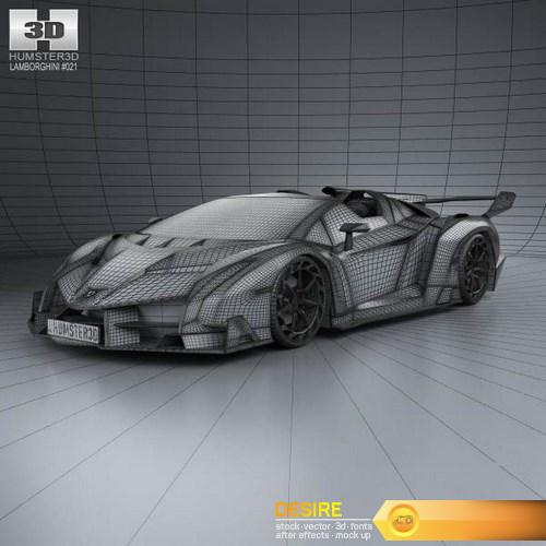 Lamborghini Veneno Roadster 2014 3D Model (5)