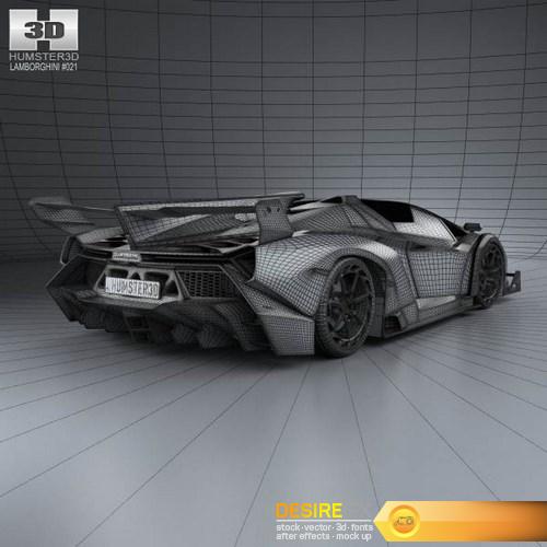 Lamborghini Veneno Roadster 2014 3D Model (6)