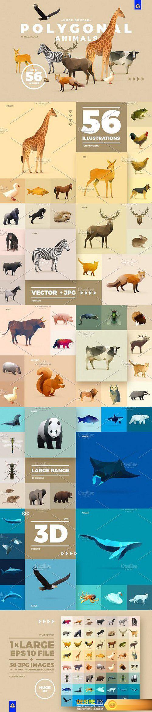 CM - Set of Polygonal Animals 1664692