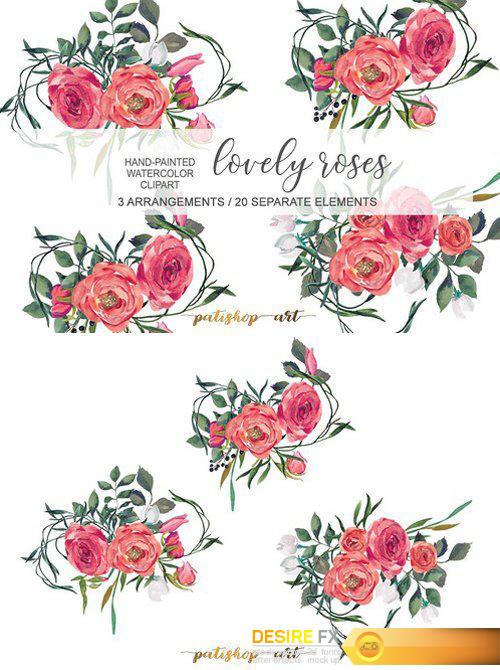 CM - Red Roses Bouquets & Elements 1820481