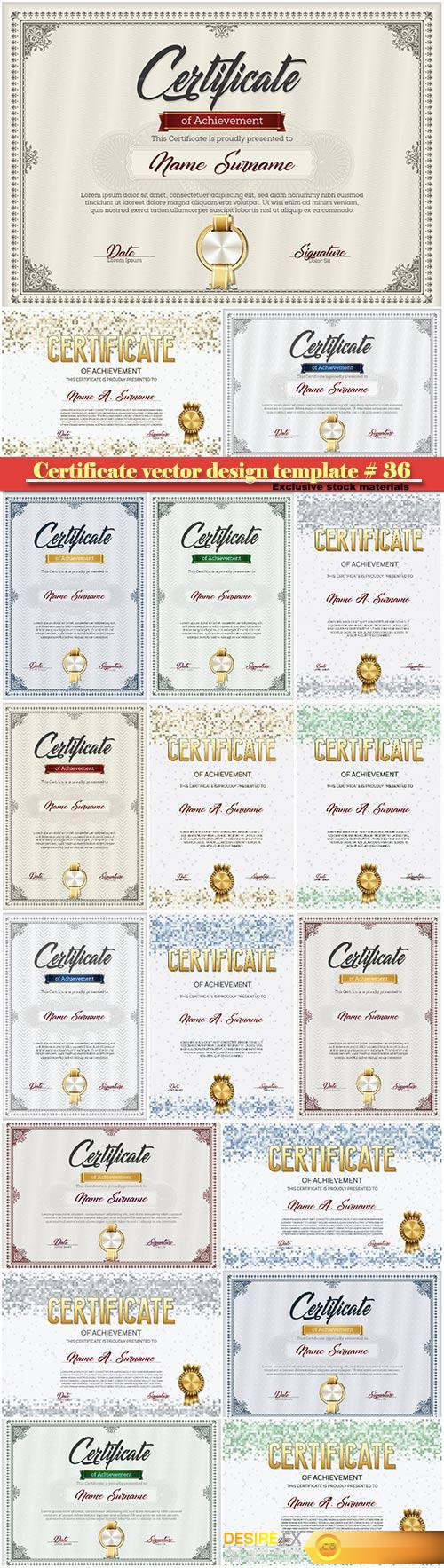 Certificate and vector diploma design template # 36