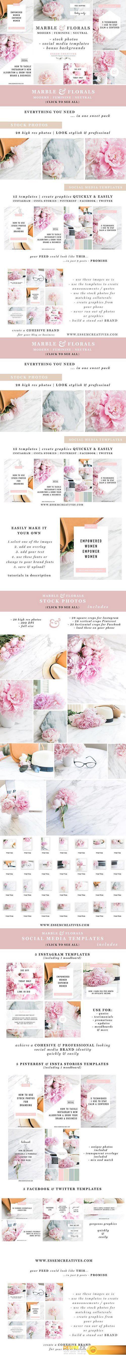 CM - Marble Floral Social Media Branding 1673191