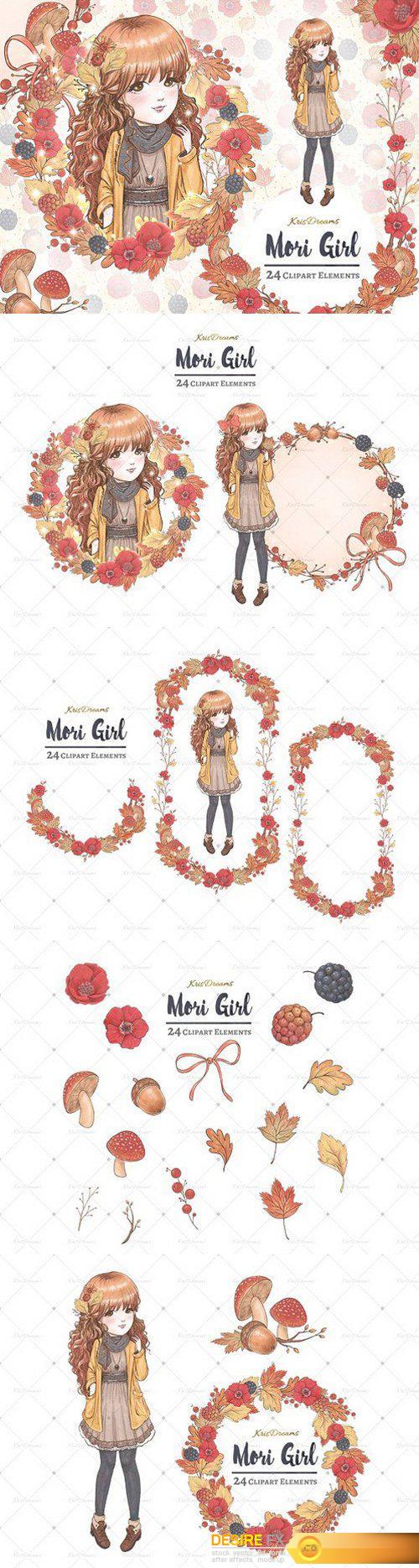 CM - Mori Girl Clipart Set 1697677