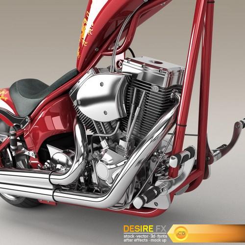 Big Dog K9 Chopper Motorcycle 3D Model (11)