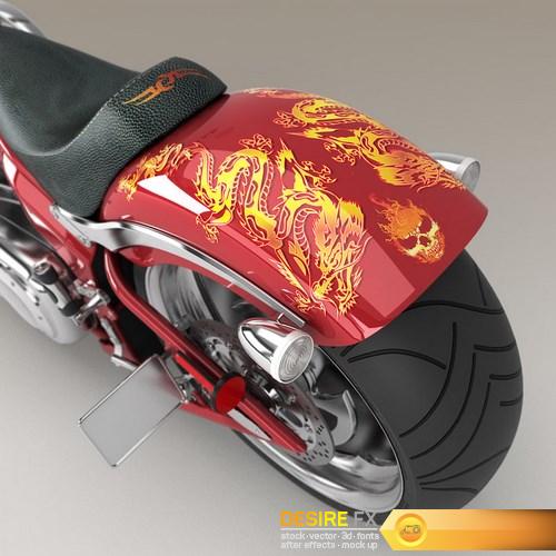 Big Dog K9 Chopper Motorcycle 3D Model (13)